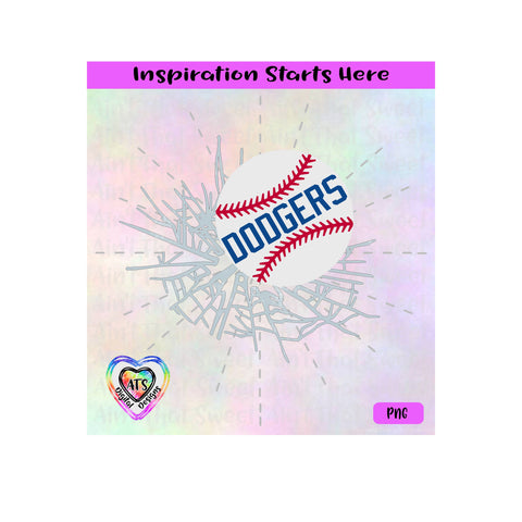 Baseball Breaking Through | Baseball Breaking Thru | Dodgers | (Good For Car Decal) -Transparent PNG, SVG, DXF-Silhouette, Cricut, Scan N Cut SVG Aint That Sweet 