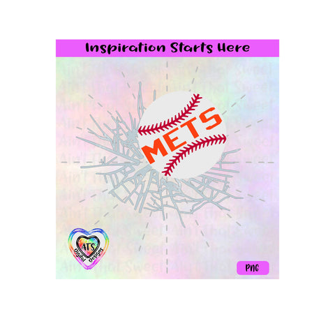 Baseball Breaking Through | Baseball Breaking Thru | Mets | (Good For Car Decal) -Transparent PNG, SVG, DXF-Silhouette, Cricut, Scan N Cut SVG Aint That Sweet 