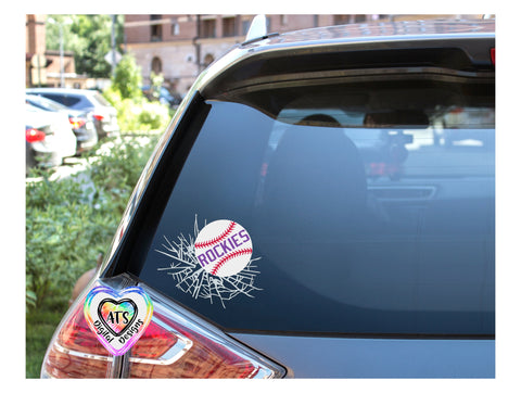 Baseball Breaking Through | Baseball Breaking Thru | Rockies | (Good For Car Decal) -Transparent PNG, SVG, DXF-Silhouette, Cricut, Scan N Cut SVG Aint That Sweet 
