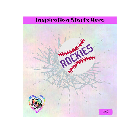 Baseball Breaking Through | Baseball Breaking Thru | Rockies | (Good For Car Decal) -Transparent PNG, SVG, DXF-Silhouette, Cricut, Scan N Cut SVG Aint That Sweet 
