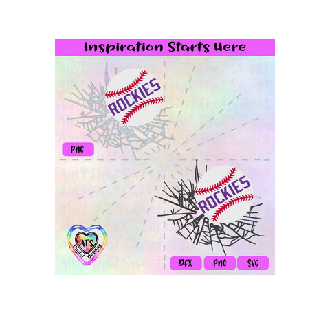 Baseball Breaking Through | Baseball Breaking Thru | Rockies | (Good For Car Decal) -Transparent PNG, SVG, DXF-Silhouette, Cricut, Scan N Cut SVG Aint That Sweet 
