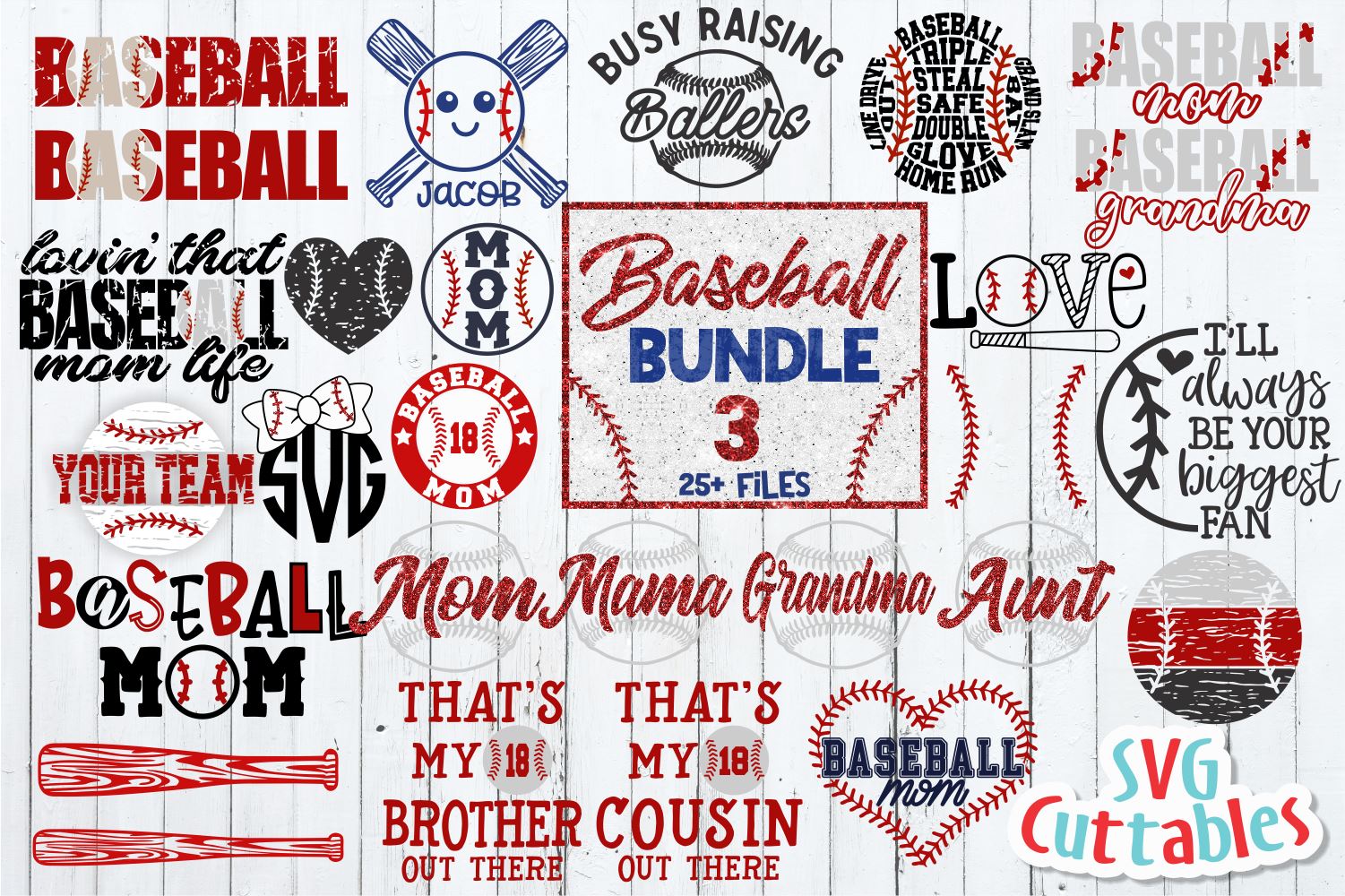 Baseball Stitches Cuttable Font