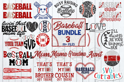 Baseball Bundle 3 SVG Svg Cuttables