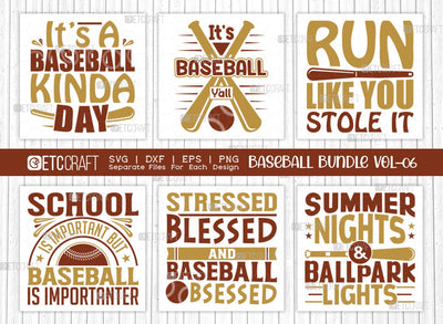 Baseball Bundle Vol-06 SVG Cut File | Stressed Blessed And Baseball Obsessed Svg | Summer Nights & Ballpark Lights Svg | Baseball Quote Design SVG ETC Craft 