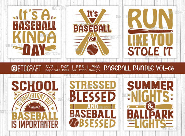 Baseball Bundle Vol-06 SVG Cut File | Stressed Blessed And Baseball Obsessed Svg | Summer Nights & Ballpark Lights Svg | Baseball Quote Design SVG ETC Craft 