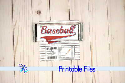 Baseball Candy Bar Wrapper 3D Paper Family Creations 