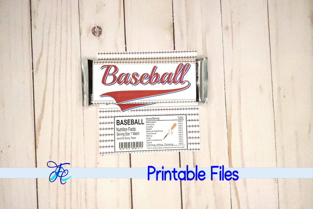 Baseball Candy Bar Wrapper 3D Paper Family Creations 