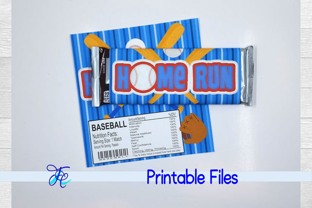 Baseball Candy Bar Wrapper 3D Paper Family Creations 