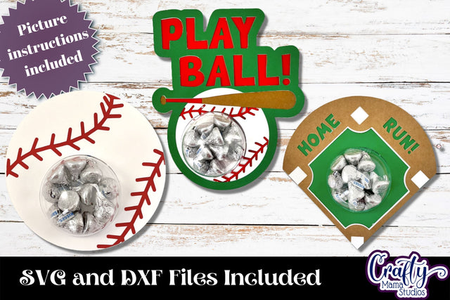 Baseball Candy Dome Holder, Softball Candy Ornament Bundle SVG Crafty Mama Studios 