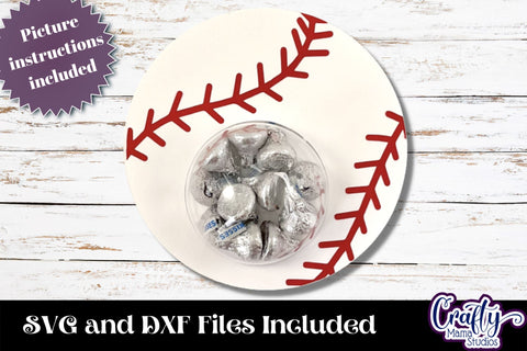 Baseball Candy Dome Holder, Softball Candy Ornament Bundle SVG Crafty Mama Studios 