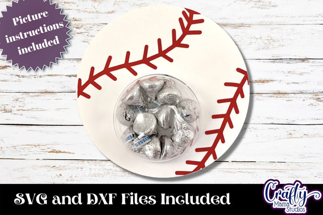 Baseball Candy Dome Holder, Softball Candy Ornament Svg SVG Crafty Mama Studios 