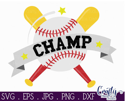 Baseball Champ Svg SVG Crafty Mama Studios 