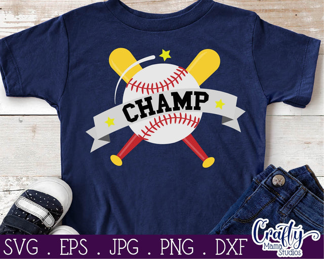 Baseball Champ Svg SVG Crafty Mama Studios 