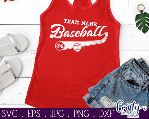 Baseball - Custom Team Name Svg SVG Crafty Mama Studios 