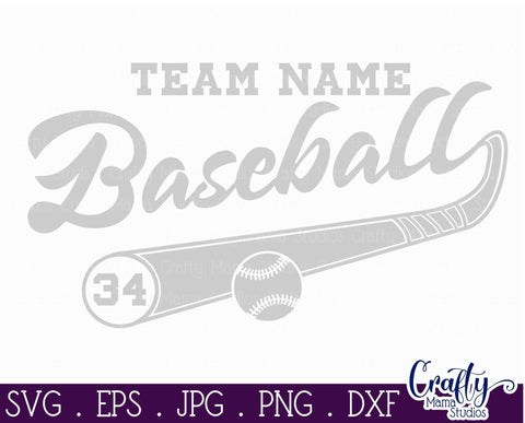 Baseball Team Custom Name SVG Baseball Player Graphic Design File