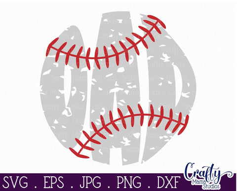 Baseball Dad - Distressed Baseball Svg SVG Crafty Mama Studios 