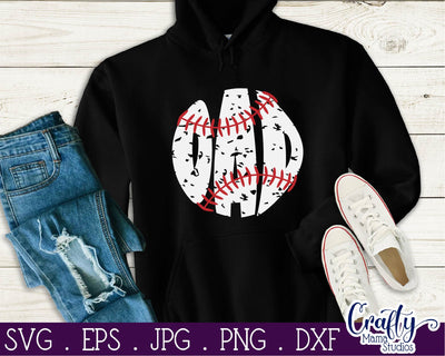 Baseball Dad - Distressed Baseball Svg SVG Crafty Mama Studios 