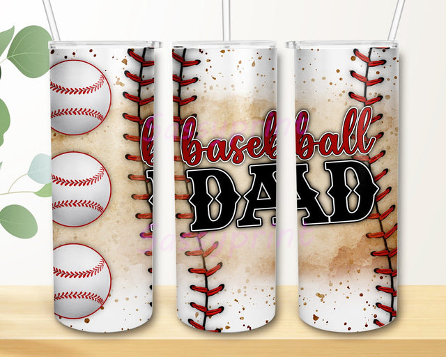 Baseball Dad Laces With Ball 20oz Skinny Tumbler Png, Softball Mom Tumbler, Baseball Mom, Baseball, Sports Png Sublimation sassyprint 