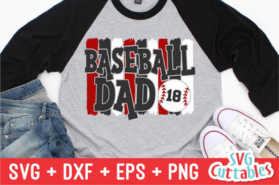 Baseball Dad svg - Baseball Cut File - svg - dxf - eps - png - Baseball Heart Brush Strokes - Silhouette - Cricut - Digital File SVG Svg Cuttables 