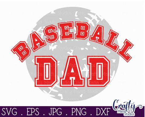 Baseball Dad Svg - Distressed Baseball SVG Crafty Mama Studios 