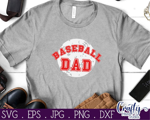 Baseball Dad Svg - Distressed Baseball SVG Crafty Mama Studios 