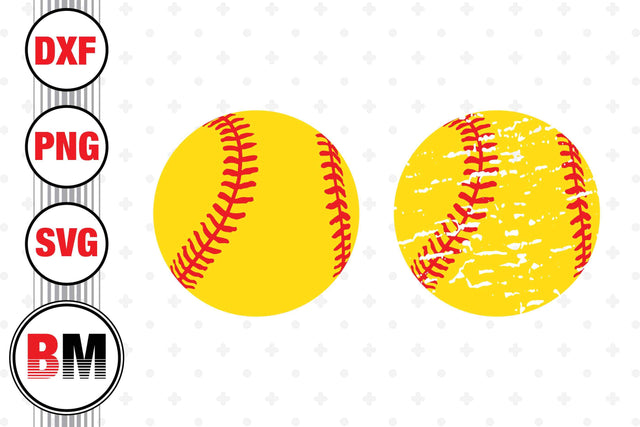 Baseball, Distressed Baseball SVG, PNG, DXF Files SVG BMDesign 