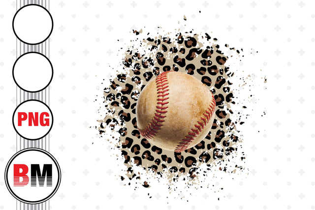 Baseball Distressed Leopard PNG Files Sublimation BMDesign 