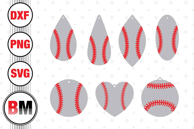 Baseball Earring SVG, PNG, DXF Files SVG BMDesign 