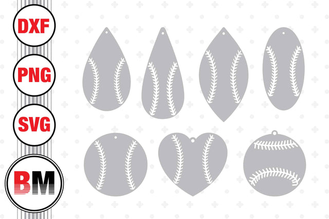 Baseball Earring SVG, PNG, DXF Files SVG BMDesign 