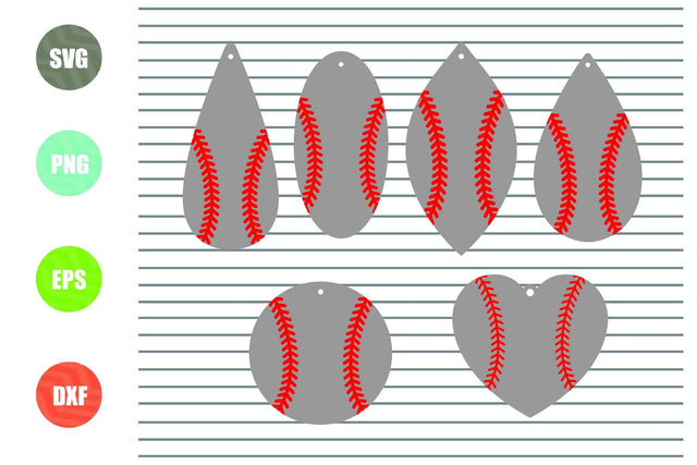 Baseball Earrings (1) Svg, Earring svg, Circle earrings cut file, Baseball stitches earrings, Softball earring cricut, Earrings silhouette SVG Artstoredigital 