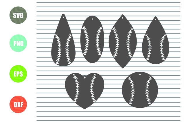 Baseball Earrings (2) Svg. Baseball earrings svg file, Earring svg, Circle earrings cut file, Baseball stitches earrings, Softball earring cricut, Earrings silhouette SVG Artstoredigital 