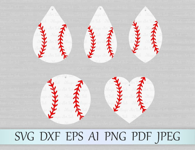 Baseball earrings cut files SVG MagicArtLab