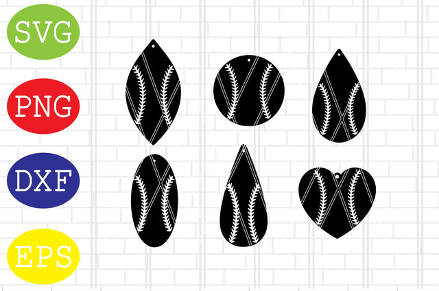 Baseball Earrings SVG, Baseball Stitches svg, Baseball monogram svg, Baseball Earrings VectorCut Files, Sport Earrings Svg SVG DigitalSvgFiles 