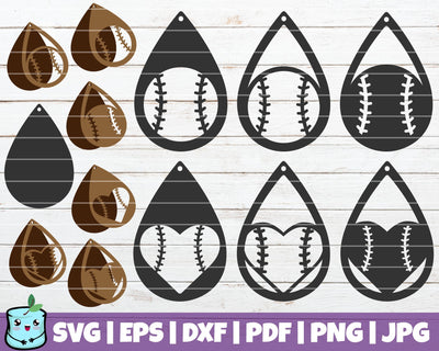 Baseball Earrings SVG MintyMarshmallows 