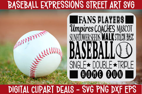 Baseball Expressions SVG Sign - Baseball Street Art SVG Design SVG Digital Clipart Deals 
