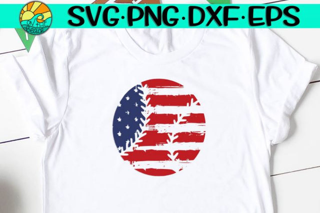 Baseball - Flag - Grunge - Distressed - SVG - DXF - EPS - PNG SVG On the Beach Boutique 