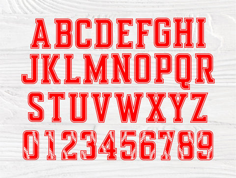 Baseball font SVG Cut Files, Letters & Numbers Svg SVG TonisArtStudio 