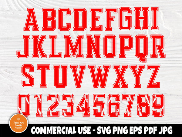 Baseball font SVG Cut Files, Letters & Numbers Svg - So Fontsy