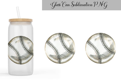 Baseball Glass Can Wrap Sublimation WatercolorColorDream 