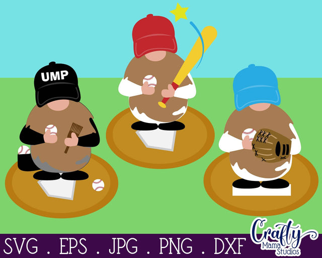 Baseball Gnomes Svg - Baseball Svg SVG Crafty Mama Studios 