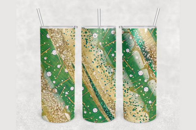 Baseball Gold Glitter Milky Way Tumbler sublimation design 20 oz skinny tumbler wrap Sublimation BambinaCreations 