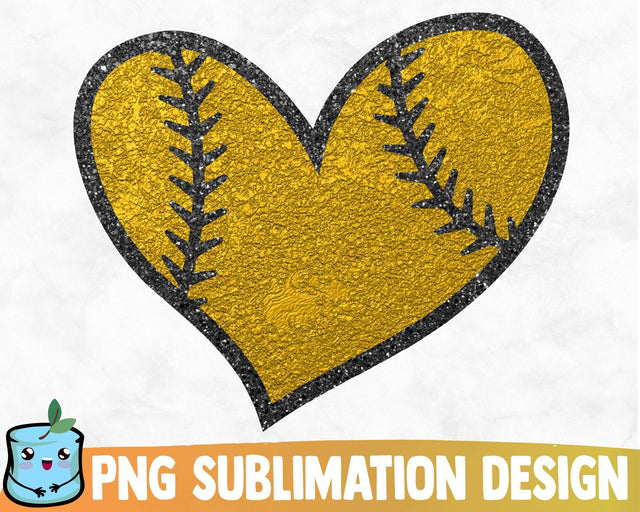 Baseball Gold Heart sublimation Design Sublimation MintyMarshmallows 