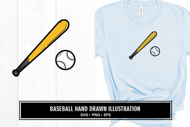 Baseball hand drawn illustration svg SVG vectorbundles 