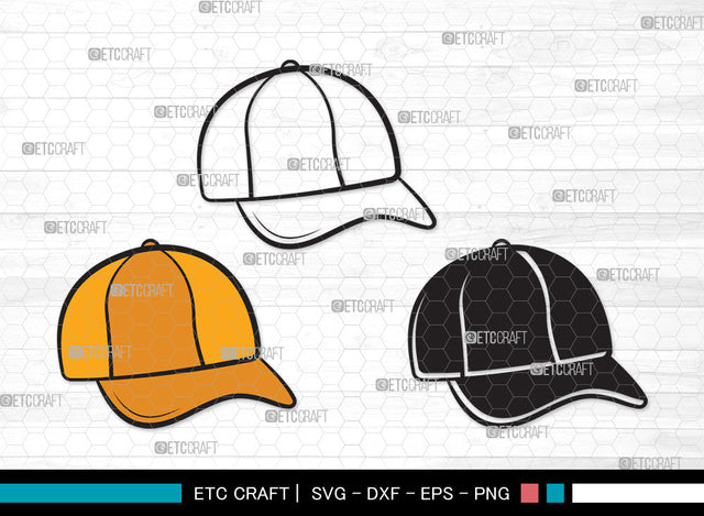 Baseball Hat Clipart SVG | Baseball Cap Svg | Cap Svg | Softball Cap Svg | Baseball Hat Clipart SVG ETC Craft 