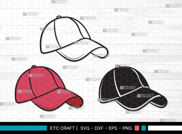 Baseball Hat Clipart SVG | Baseball Cap Svg | Cap Svg | Softball Cap Svg | Baseball Hat Clipart SVG ETC Craft 