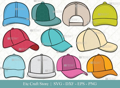 Baseball Hat Clipart SVG Cut File | Baseball Cap Svg | Cap Svg | Softball Cap Svg | Baseball Hat Svg Bundle SVG ETC Craft 