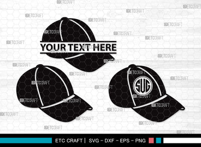 Baseball Hat Monogram SVG | Baseball Cap Svg | Cap Svg | Softball Cap Svg | Baseball Hat Monogram SVG ETC Craft 