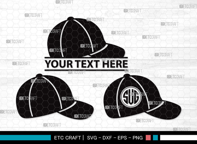 Baseball Hat Monogram SVG | Baseball Cap Svg | Cap Svg | Softball Cap Svg | Baseball Hat Monogram SVG ETC Craft 