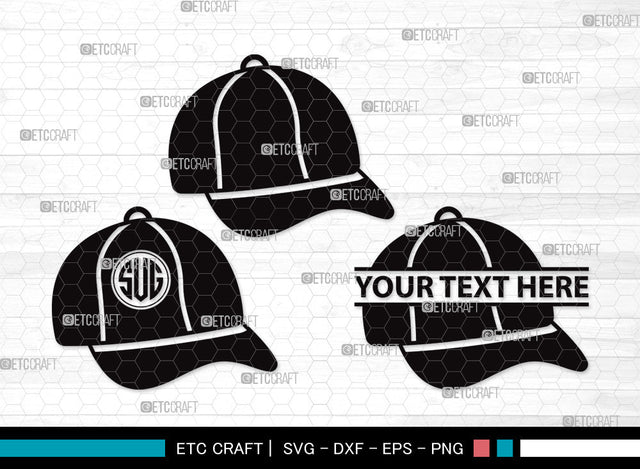 Baseball Hat Monogram SVG | Baseball Cap Svg | Cap Svg | Softball Cap Svg | Baseball Hat Monogram SVG ETC Craft 