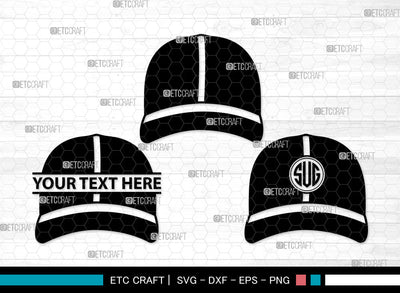 Baseball Hat Monogram SVG | Baseball Cap Svg | Cap Svg | Softball Cap Svg | Baseball Hat Monogram SVG ETC Craft 